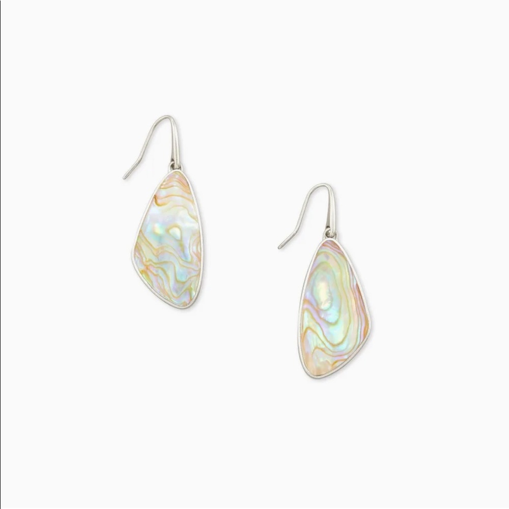 Kendra Scott McKenna Silver Small Drop Earrings in Iridescent Abalone